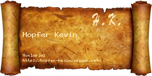 Hopfer Kevin névjegykártya